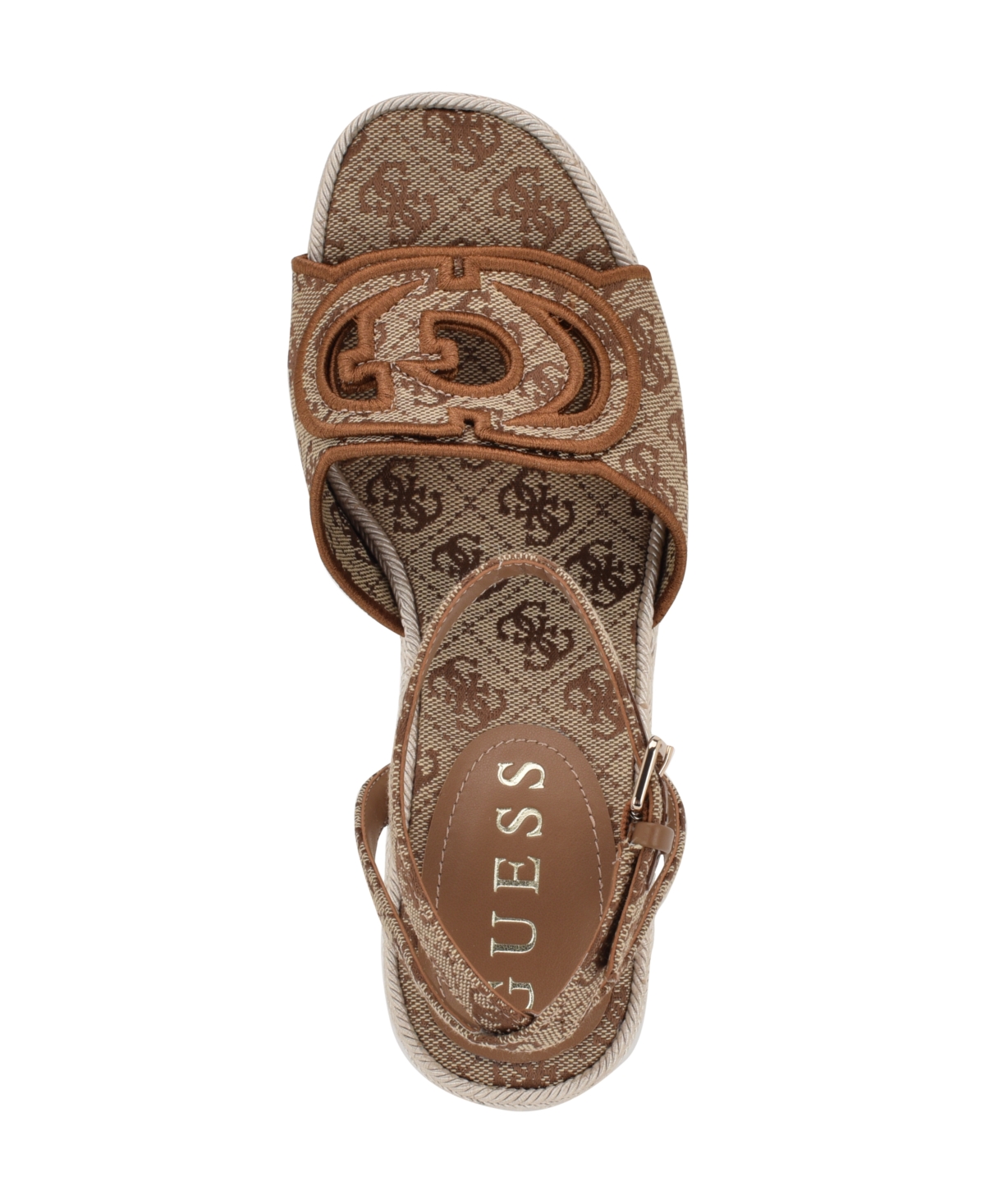 GUESS WOMEN'S TANVEEY QUATTRO G CUT-OUT PLATFORM ESPADRILLE WEDGE SANDALS 