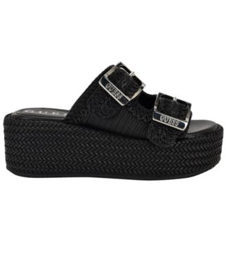 Women's Binks Double-Buckle Woven Platform Wedge Sandals