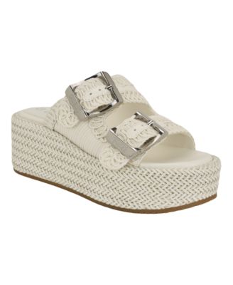 Women's Binks Double-Buckle Woven Platform Wedge Sandals