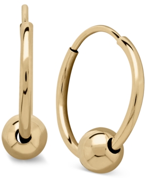 image of Children-s Bead Hoop Earrings in 14k Gold