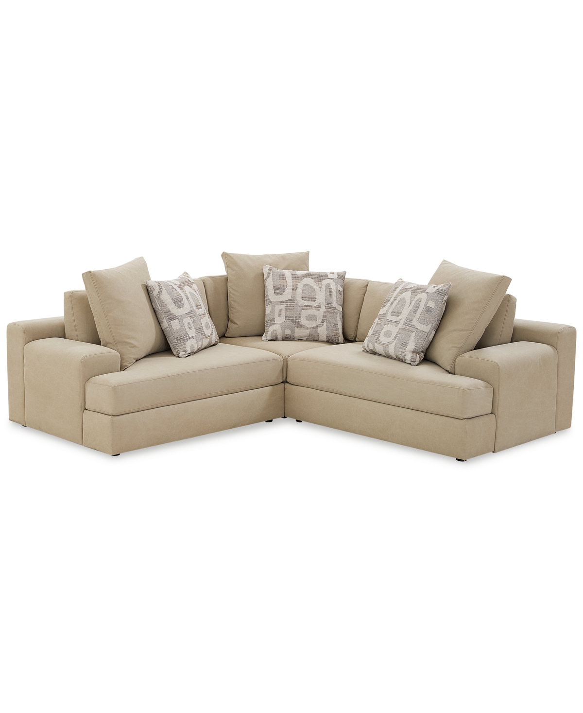Macy's Klarke 3-pc. L Sectional, Exclusively At  In Platinum