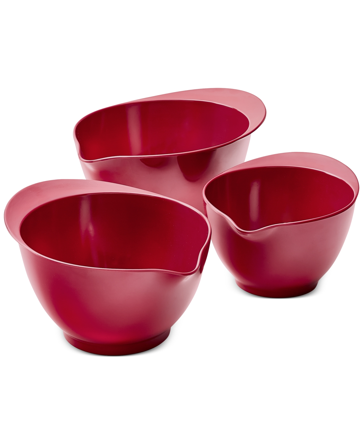 Macy's The Cellar Melamine Batter Bowls, Set Of 3, Exclusively At  In Red