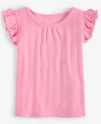 Baby Girls Mix and Match Solid Pointelle Flutter-Sleeve Top, Exclusively at Macy's