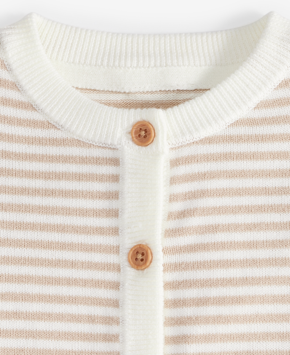 First Impressions Baby Striped Cotton Cardigan, Exclusively At Macy's In Hummus