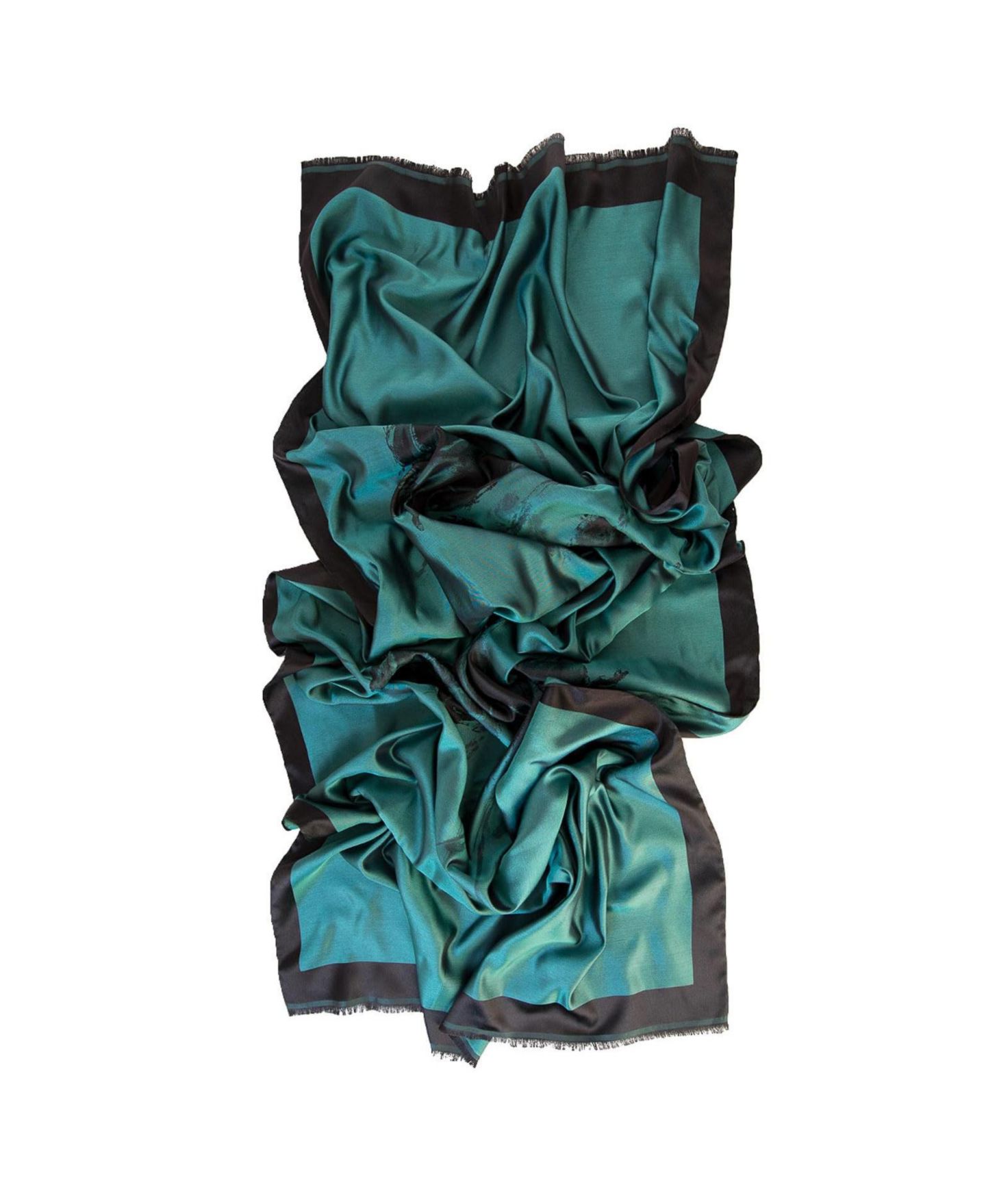 Женский шарф Elizabetta Fortuna - Silk Scarf/Shawl for Women, цвет: Изумрудный зелёный — фото 3