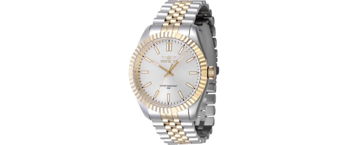 Men's 47484 Specialty Quartz 3 Hand Silver Dial Watch - Gold