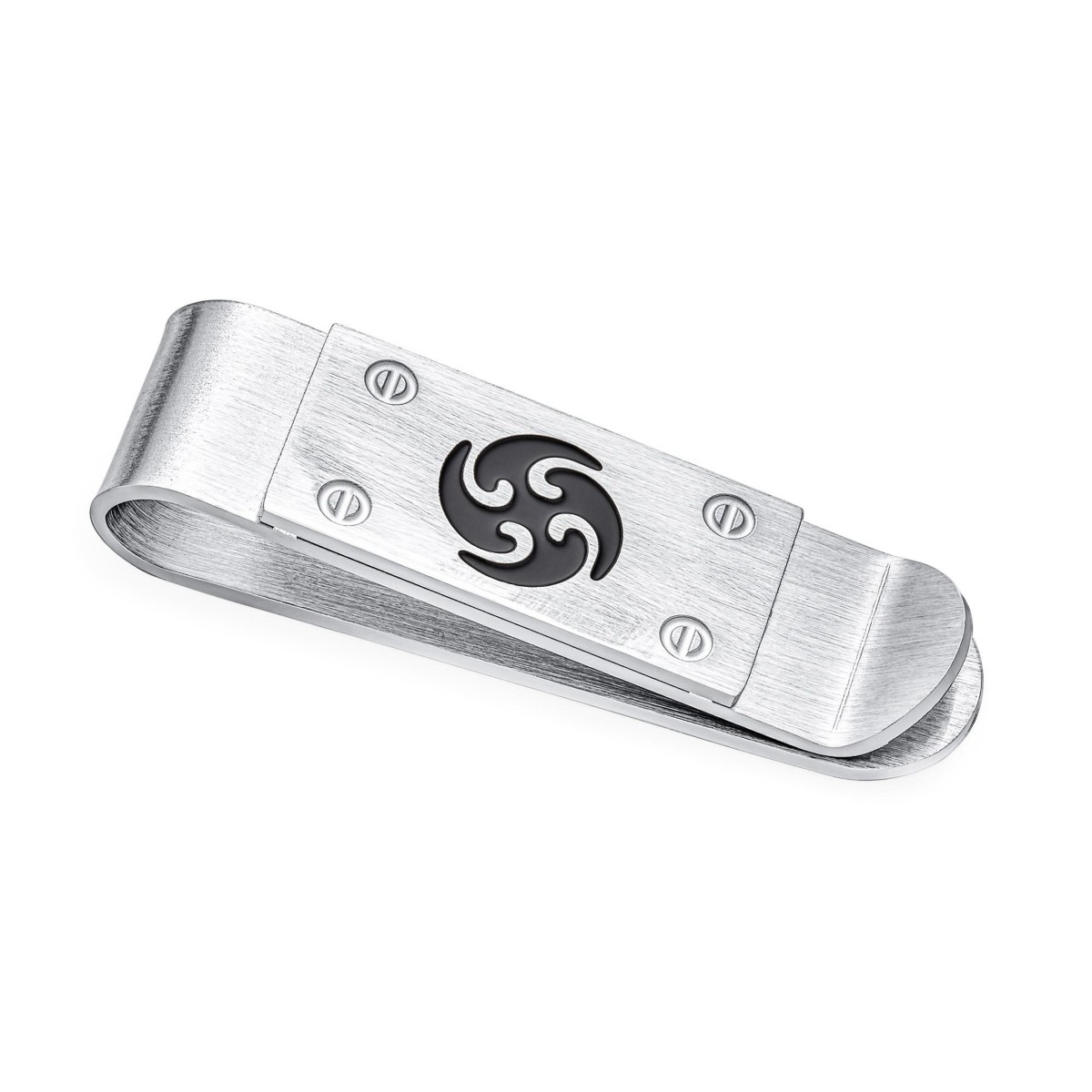 Мужские аксессуары Bling Jewelry Black Whirling Symbol Blade Ninja Star Money Clip Credit Card Stainless Steel — фото 1