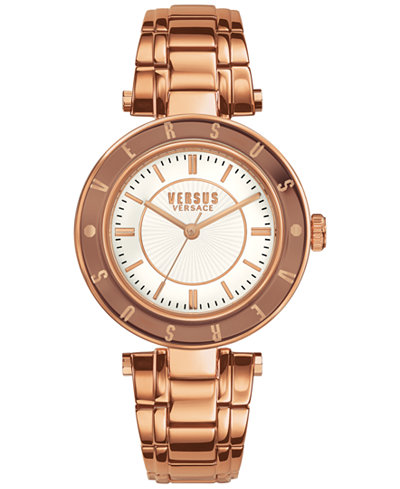 Versus by Versace Women's Rose Gold-Tone Ion-Plated Stainless Steel Bracelet Watch 34mm SP8210015