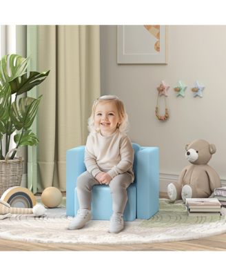 2-in-1 Kids Sofa, Convertible Table and Chair Set, Light