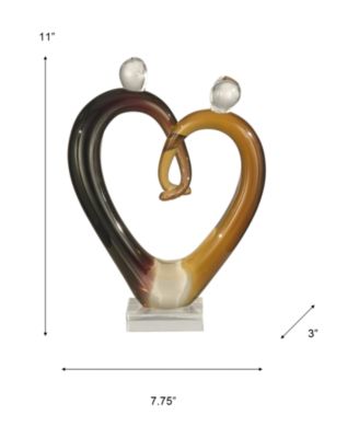 Art Glass Hearts Sculpture