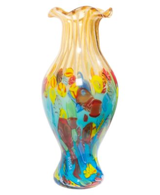 19" Festive Ruffle Art Glass Vase