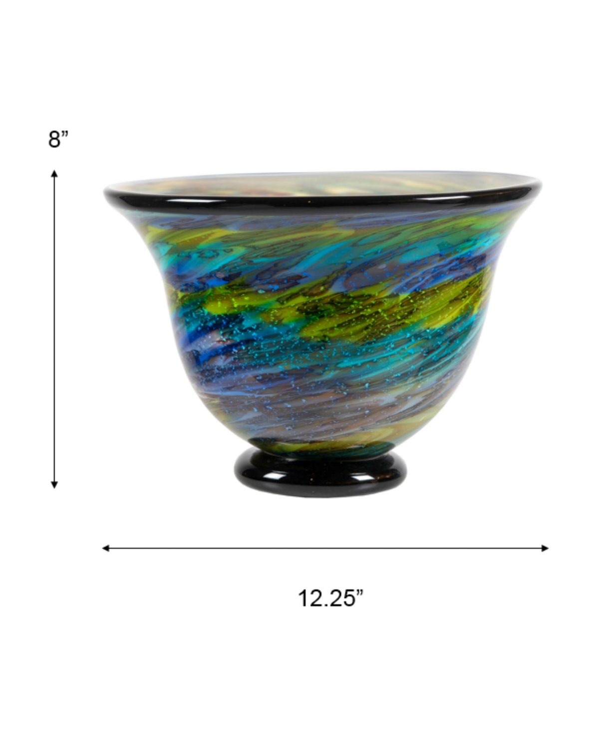 Dale Tiffany 8.5" Under The Sea Art Glass Bowl In Green