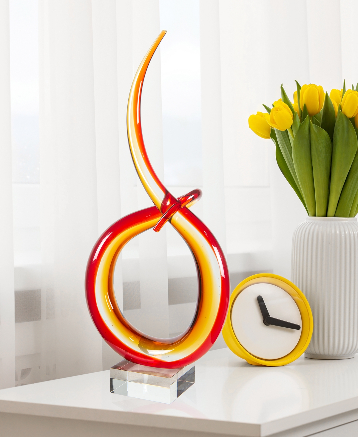 Dale Tiffany Marlin Art Glass Sculpture Birthday Figurine In Red