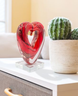 7" Rossa Heart Art Glass Figurine