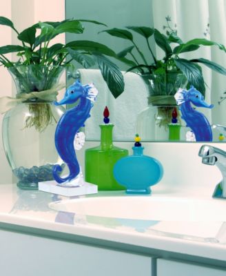 8.25" Pisces Seahorse Art Glass Figurine