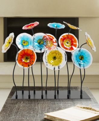 32" Flower Garden Art Glass Sculpture