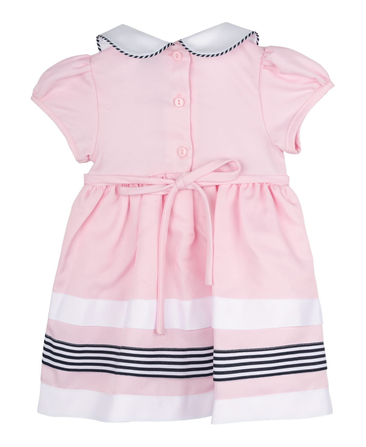 Rare Editions Baby Girl Sailor Dress With Matching Hat, 2-piece Set In Pink