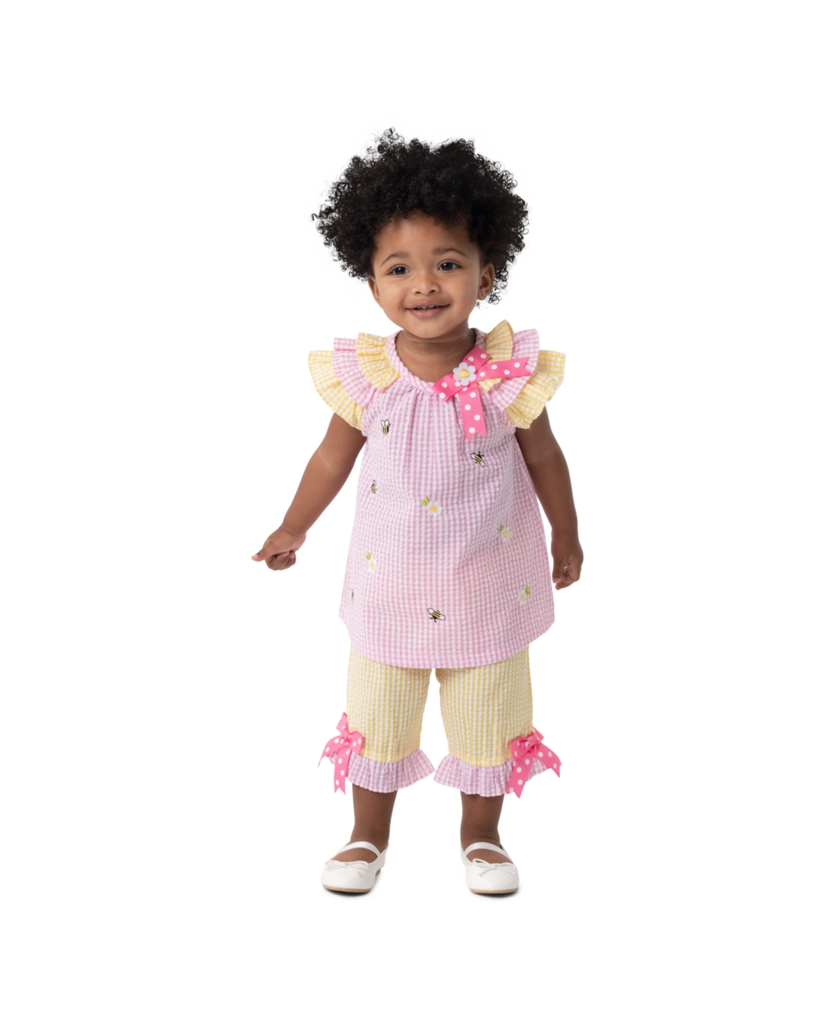 Rare Editions Baby Girl Power Mesh Dressy Top And Pant 2-piece Set In Purple