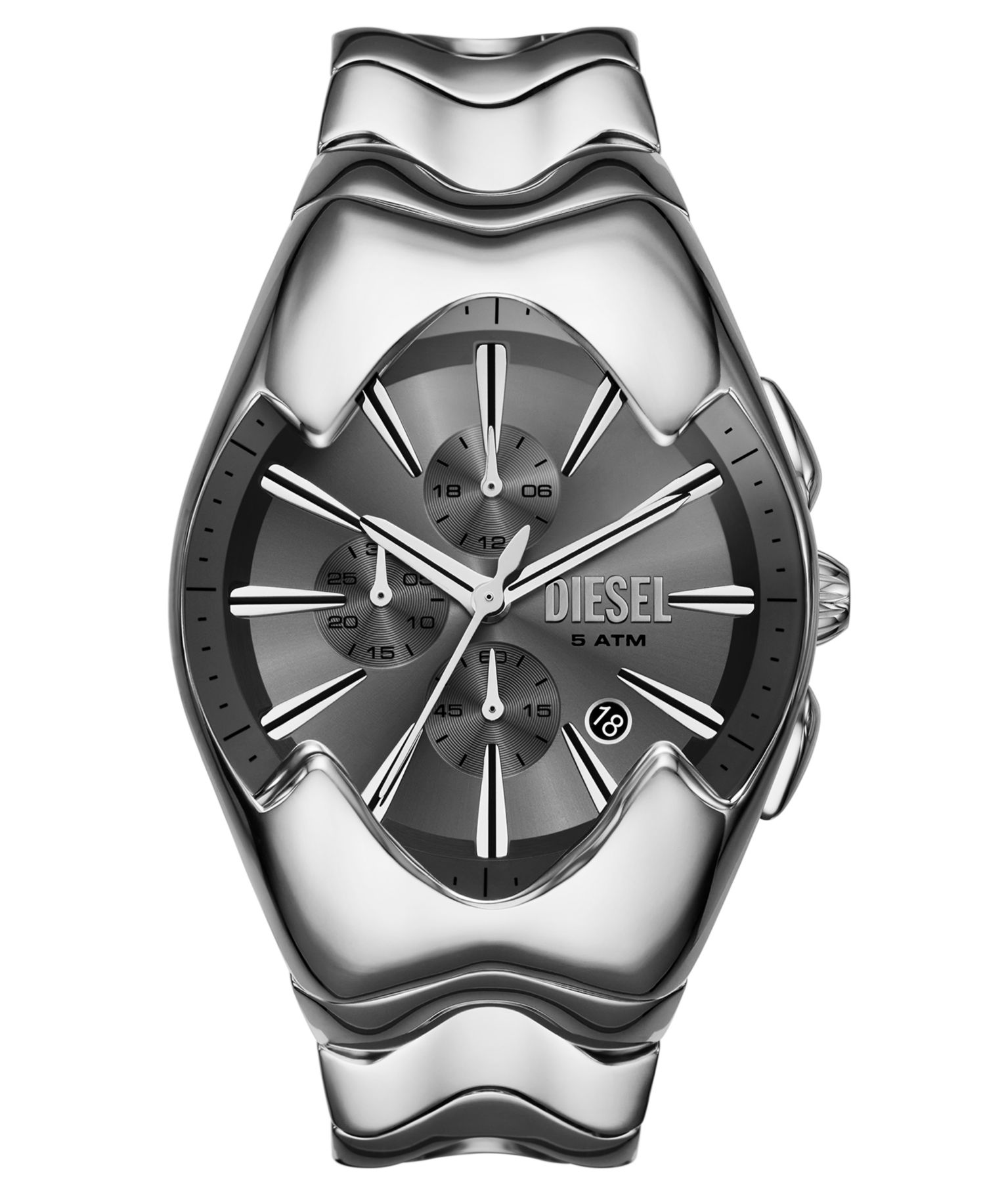 Men's Mercurial Quartz Chronograph Silver Stainless Steel Watch, 45mm