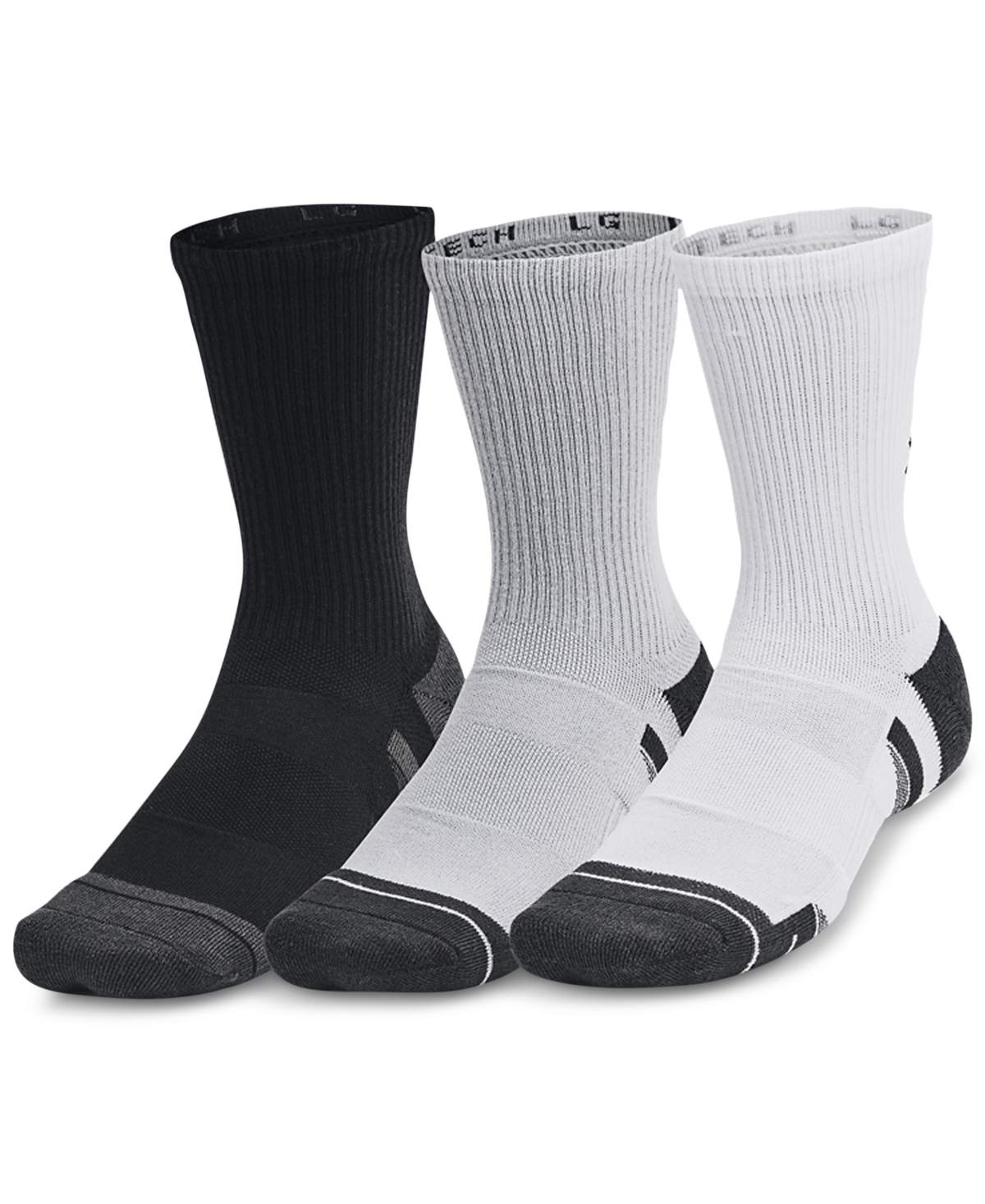 Unisex Performance Tech Crew Socks - 6-pack - 101 White
