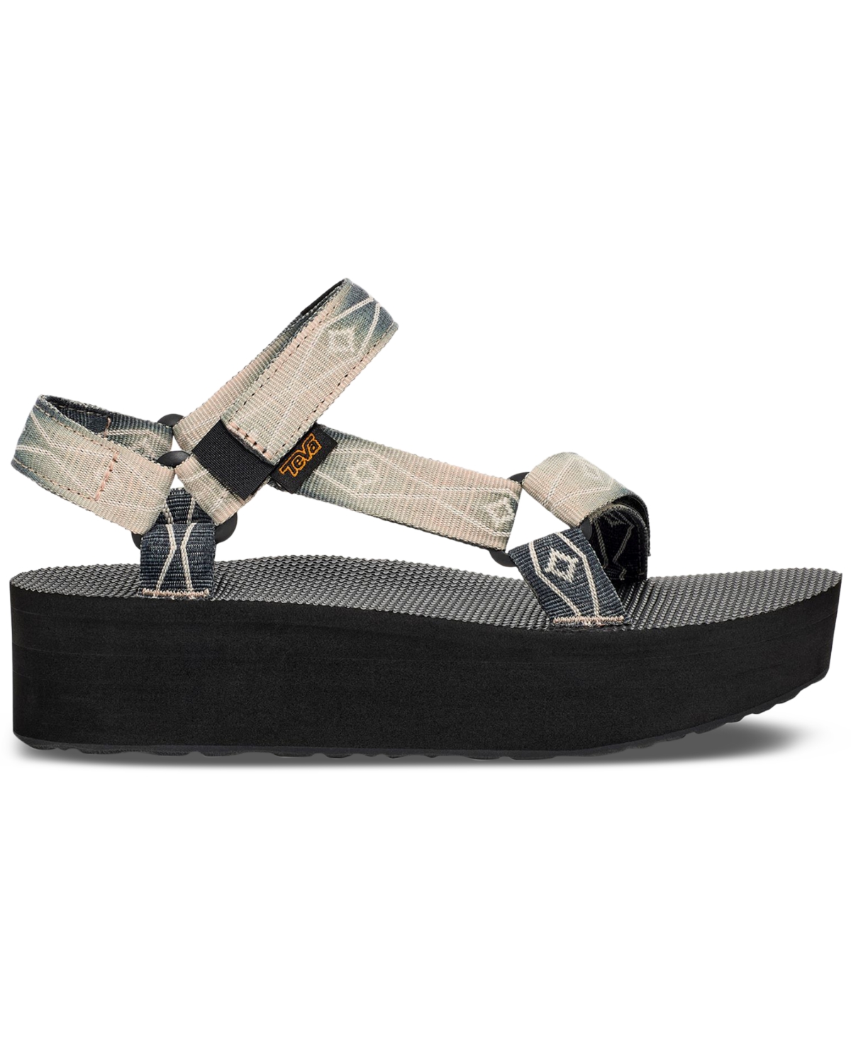Teva Flatform Universal Sunscape Sandal In Waterless Black,cream