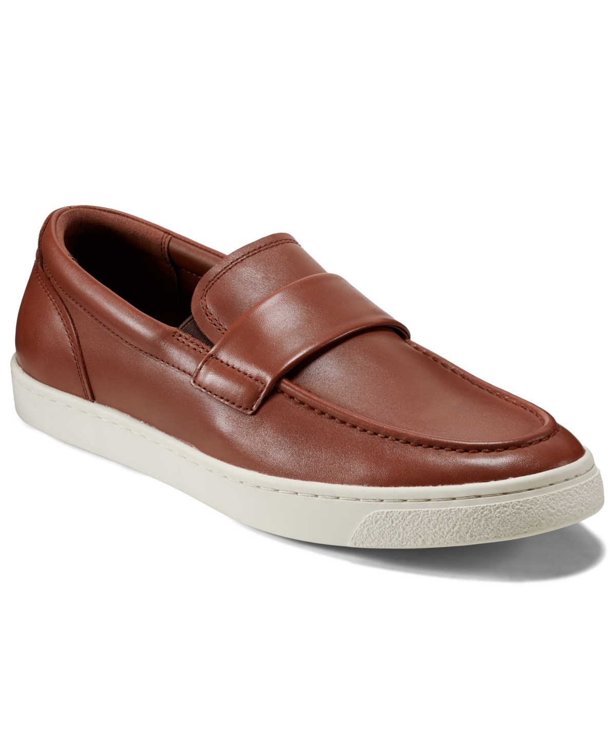 Rockport Men's Reller Casual Slip-on Flat Loafers In Dark Natural Leather