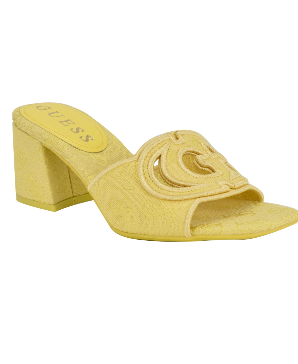 Women's Galsee Quattro-g Cutout Block Heel Sandals - Yellow Logo