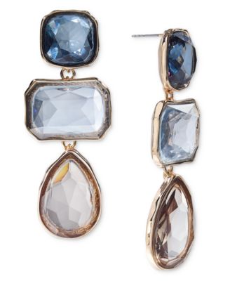 I.N.C. International Concepts - Gold-Tone Color Stone Triple Drop Earrings