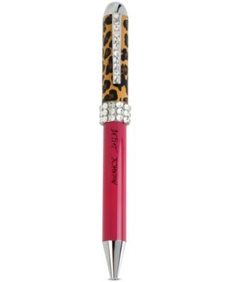 Betsey Johnson - Silver-Tone Crystal Leopard Pen, Only at Macy's