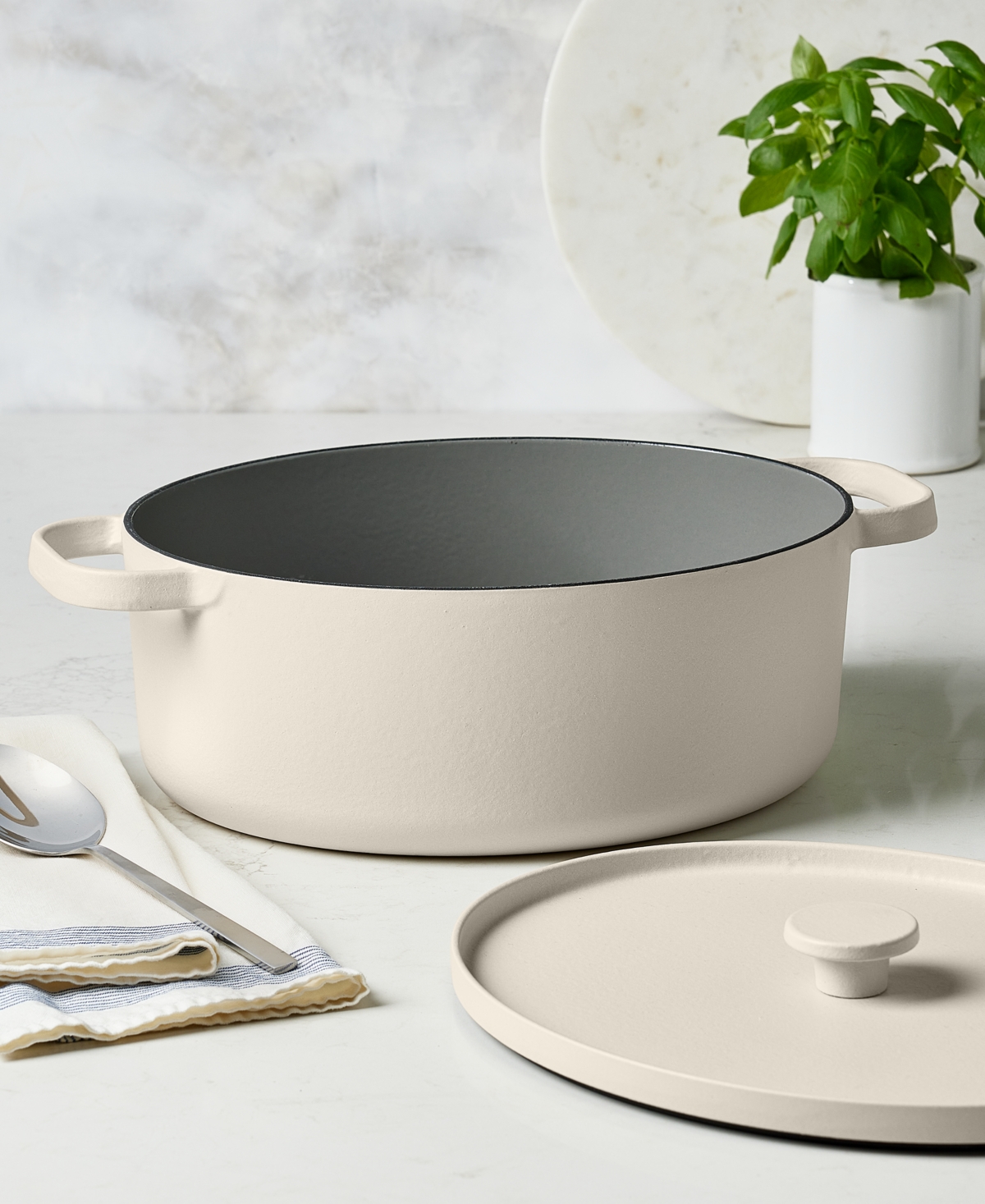 The Cellar Enameled Cast Iron 7-qt. Dutch Oven, Exclusively At Macy's In Cream