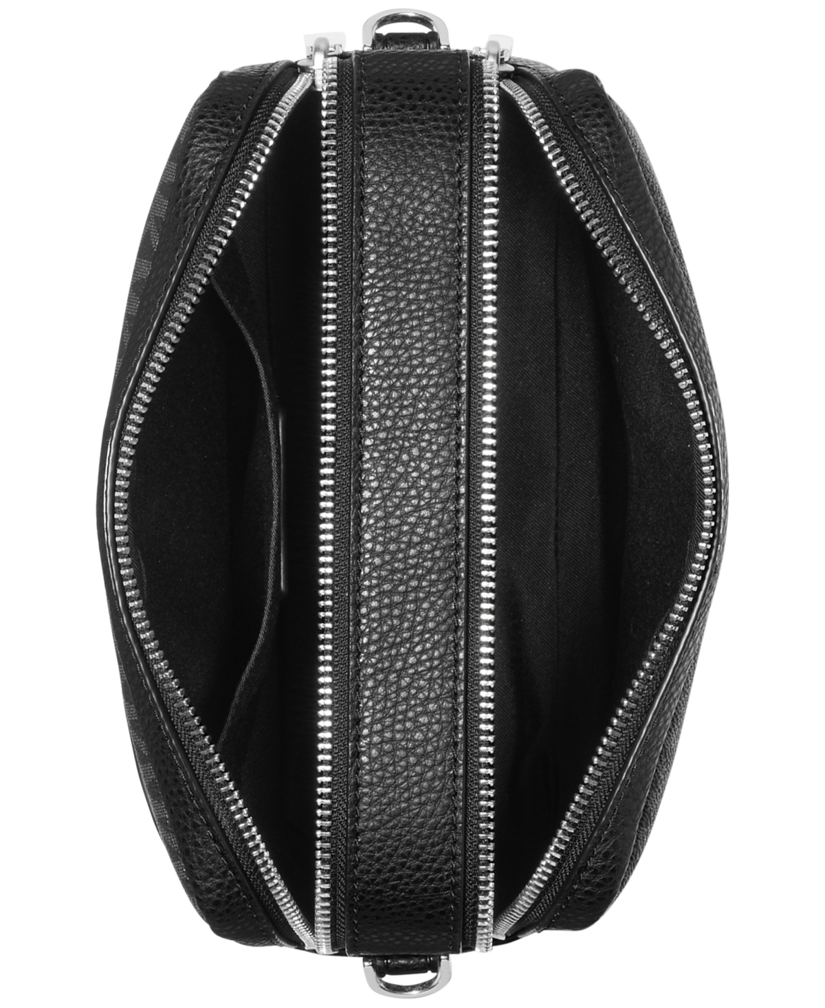 Michael Kors Michael  Bryant Medium Double Zip Chain Camera Crossbody In Black