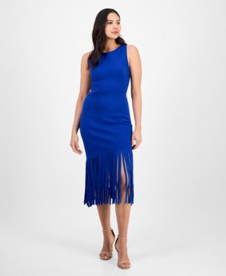 anne klein asymmetrical dress One Shoulder Sheath Dress with Ruffle