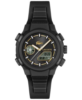 Lacoste Women's LC33 Black Silicone Strap Watch, 40mm - Macy's