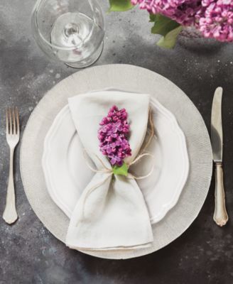 Silver Antiqued Glass Charger Plates, Set of 4