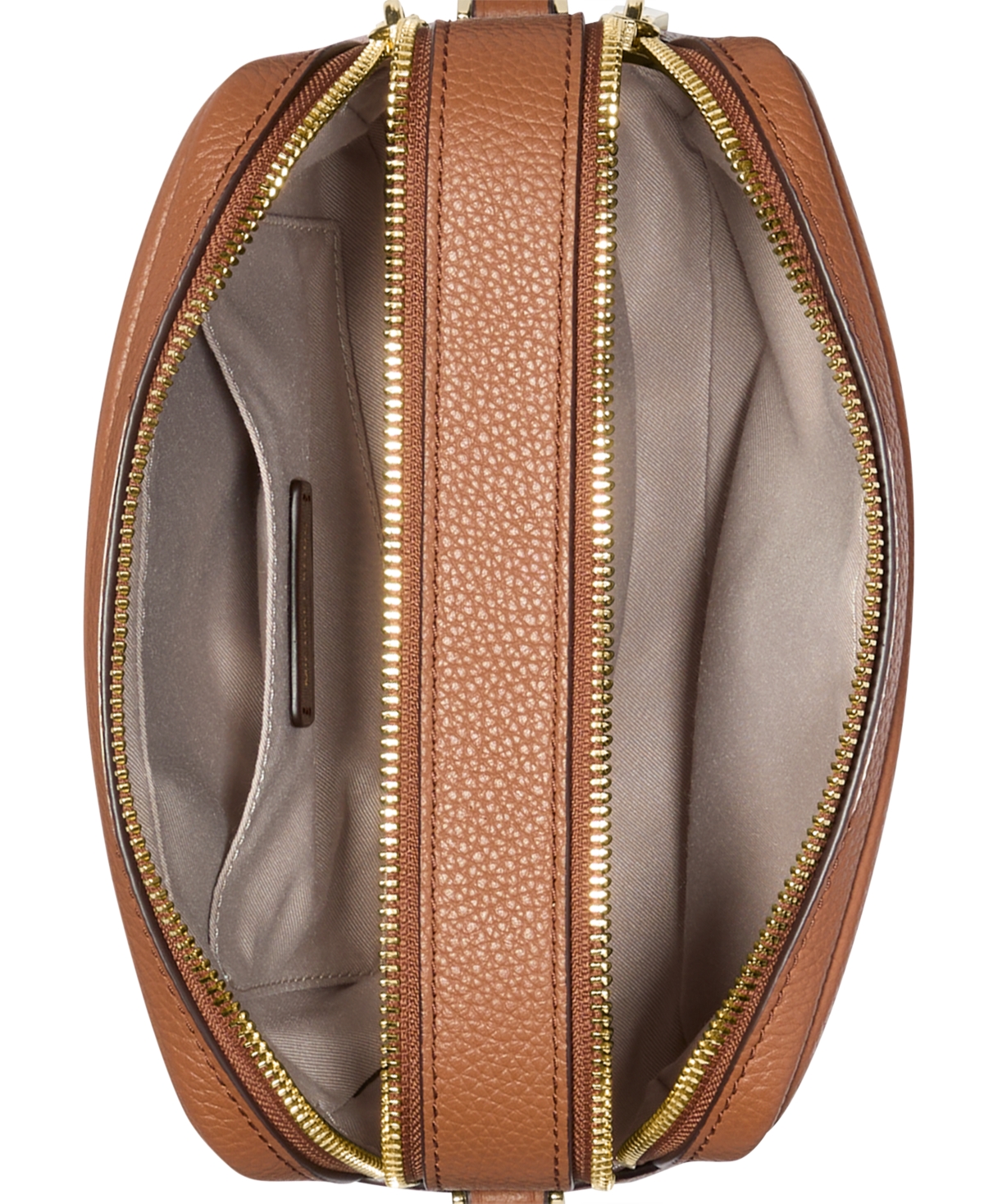 Michael Kors Michael  Bryant Mini Leather Double Zip Chain Camera Crossbody In Luggage