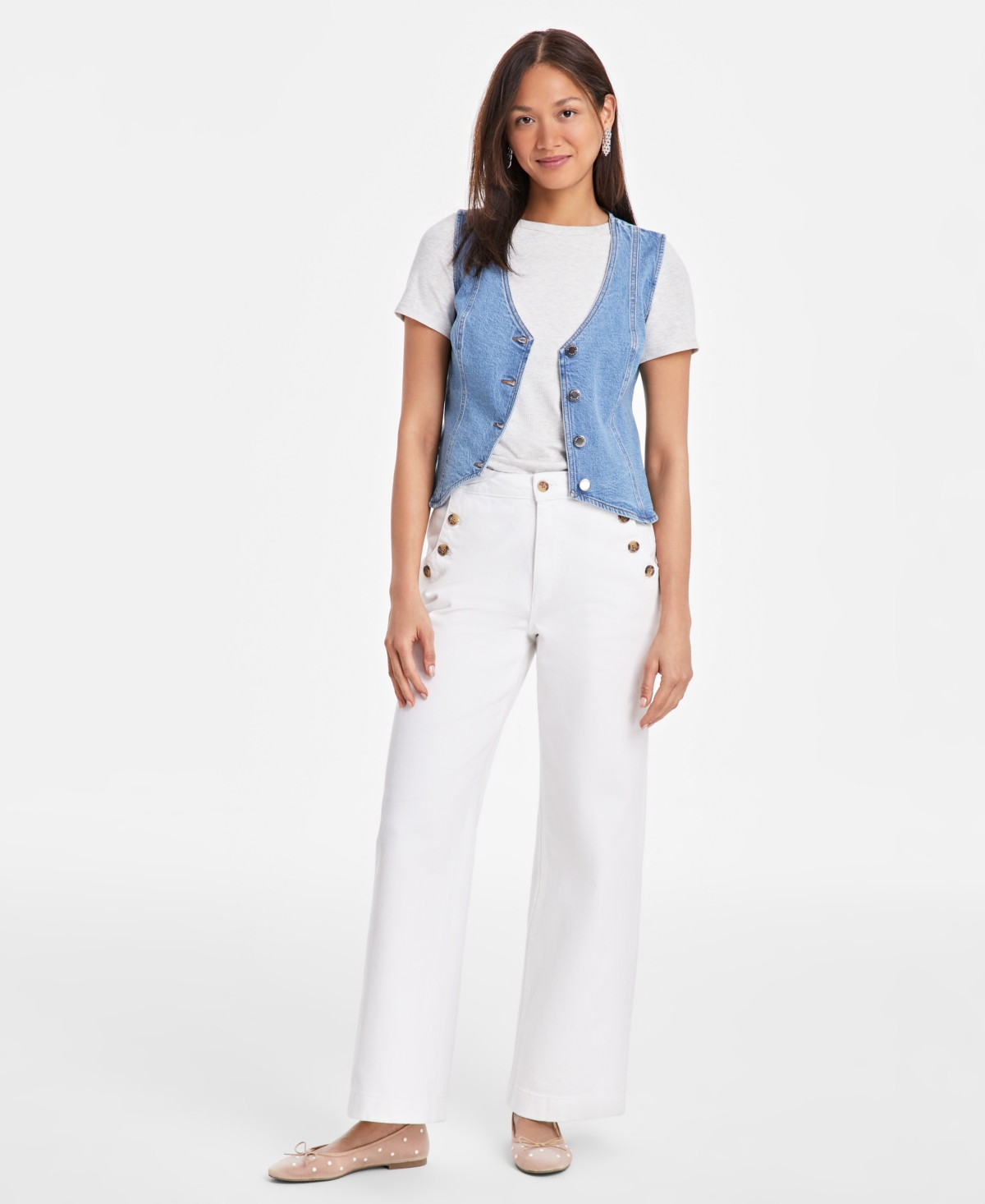 On 34th Women's Denim Vest, Exclusively At Macy's In Tinted Light