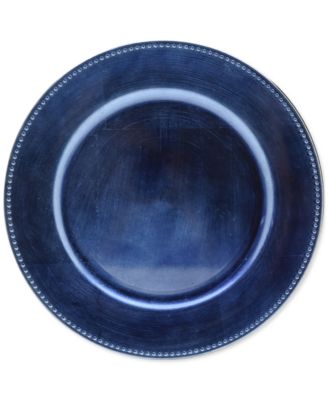Royal Blue Beaded Charger Plate 13"