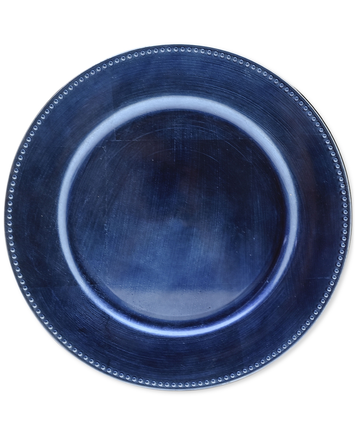 American Atelier Royal Blue Beaded Charger Plate 13" In Blue