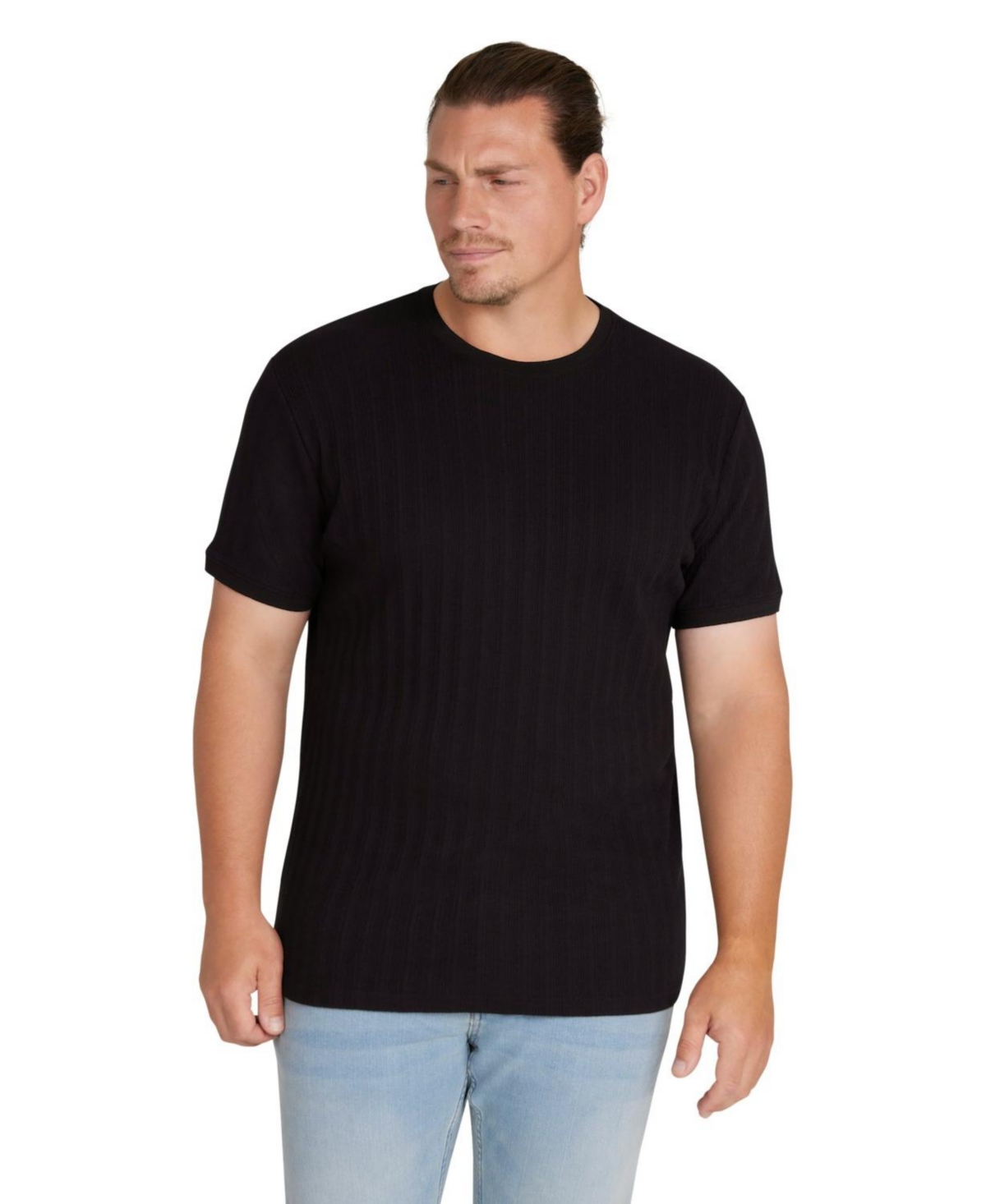 Big & Tall Textured Crew Neck Tee - Ecru