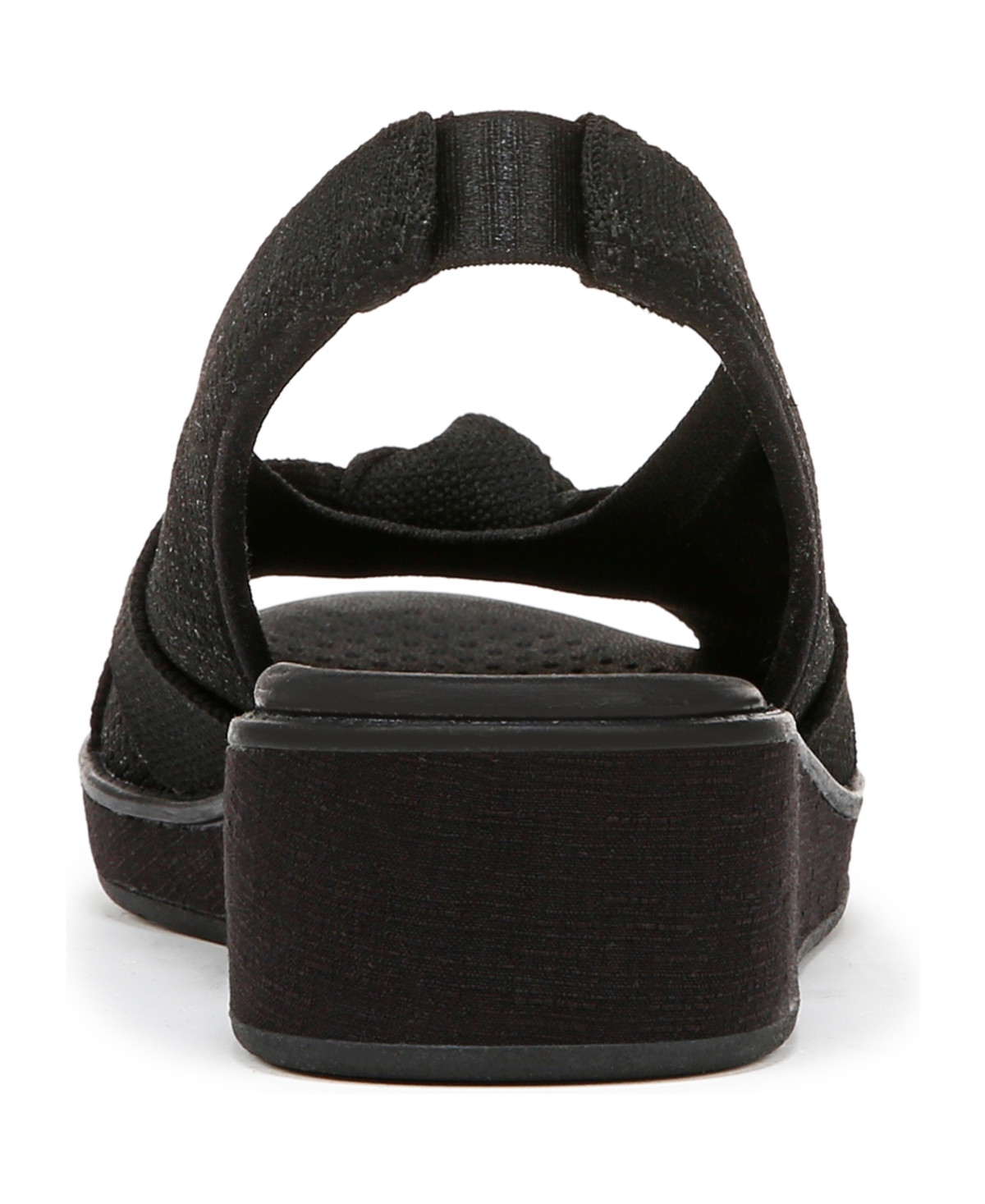 Bzees Bell Slingback Wedge Sandal In Black Knit Fabric