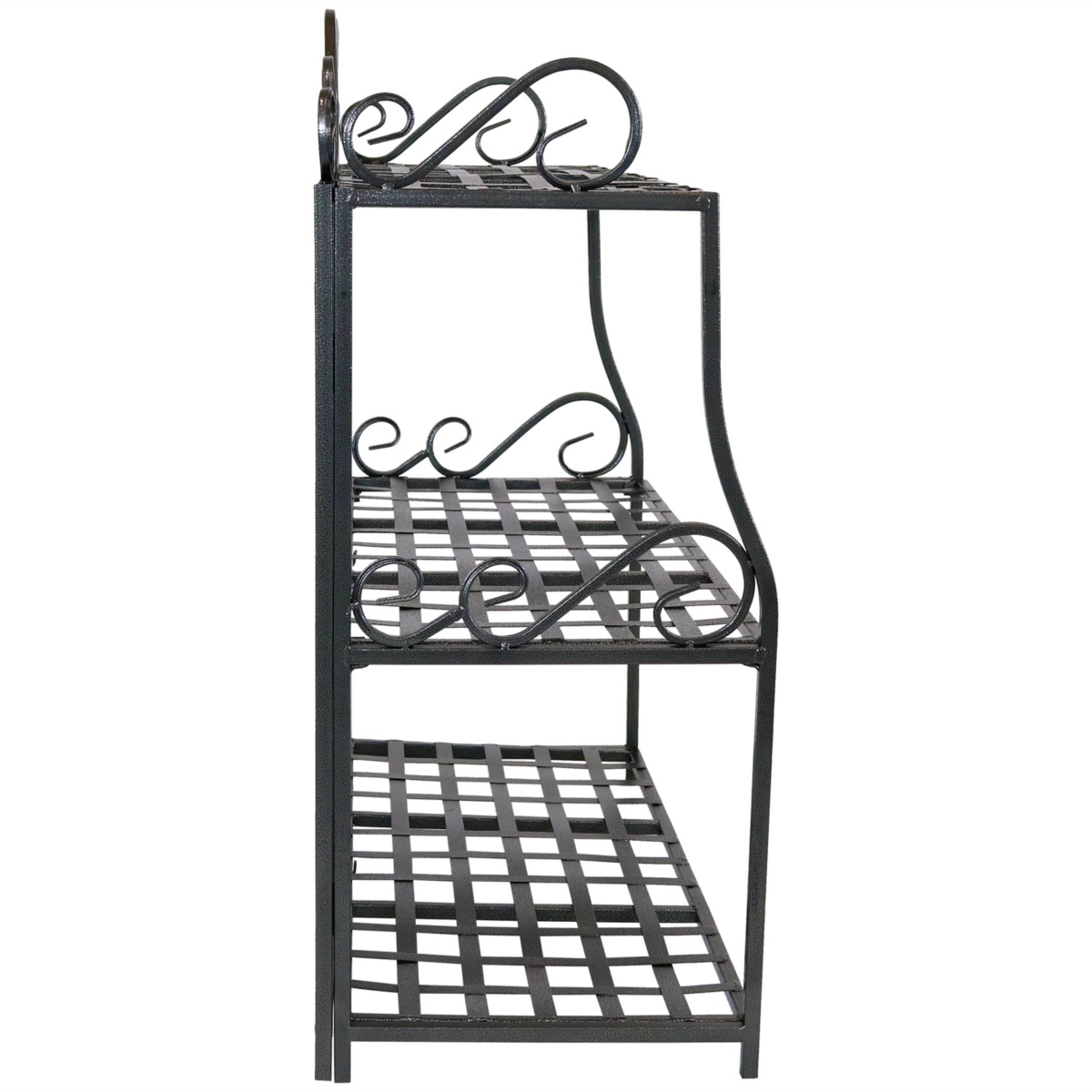 3-Tier Metal Iron Plant Stand with Scroll Design