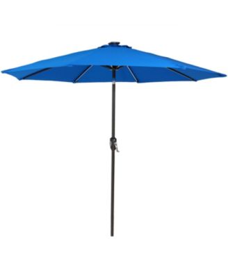 Outdoor Aluminum Sunbrella Patio Umbrella with Solar LED Light Bars and Tilt - 9'