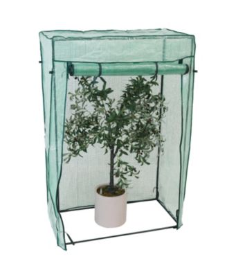 Outdoor Deluxe Portable Large Potted Plant and Starter Tomato Plant Greenhouse with Roll-Up Door - Green
