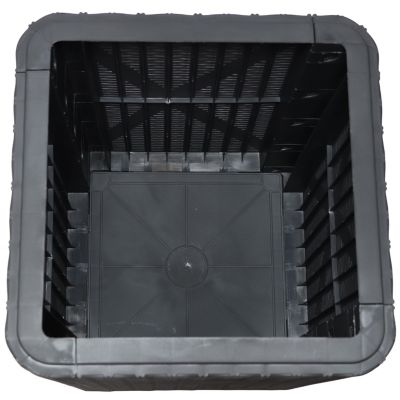 11.5-Gallon Outdoor Deck Box - Weather-Resistant Side Table with Storage for Cushions, Garden Tools, Pool Supplies - Phantom Gray - Faux Rattan