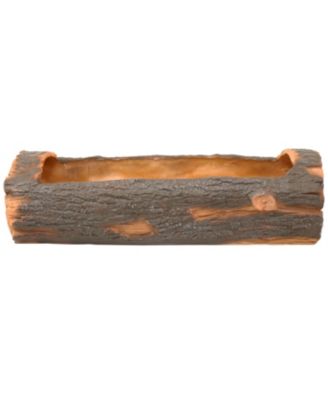 Polyresin Decorative Outdoor Raised Rustic Log Planter for Garden, Patio, Deck, Yard, Porch and Balcony - 35" W - Brown
