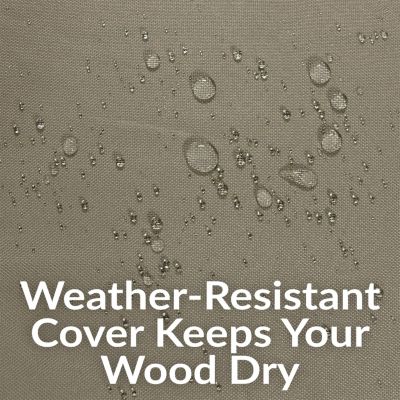 Outdoor Heavy-Duty Steel Firewood Log Hoop Storage Rack with Weather-Resistant PVC Log Hoop Cover