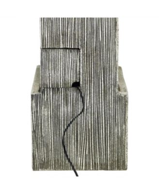 35"H Electric Polyresin Modern Artistry Column Outdoor Water Fountain with LED Lights