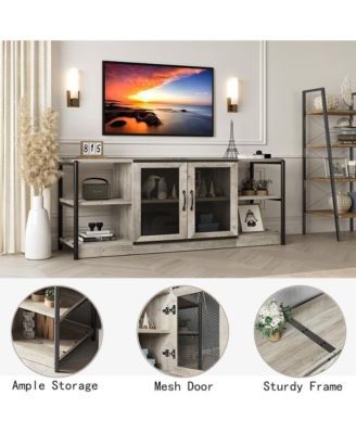 TV Stand for 65+ Inch TV, Industrial Entertainment Center TV Media Console Cabinet
