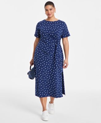 On 34th - Trendy Plus Size Ditsy-Print Knit Midi Dress
