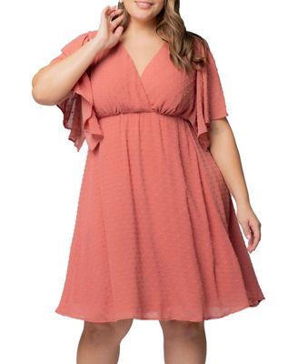 Plus Size Florence Flutter Sleeve Dress